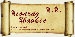 Miodrag Ubavkić vizit kartica